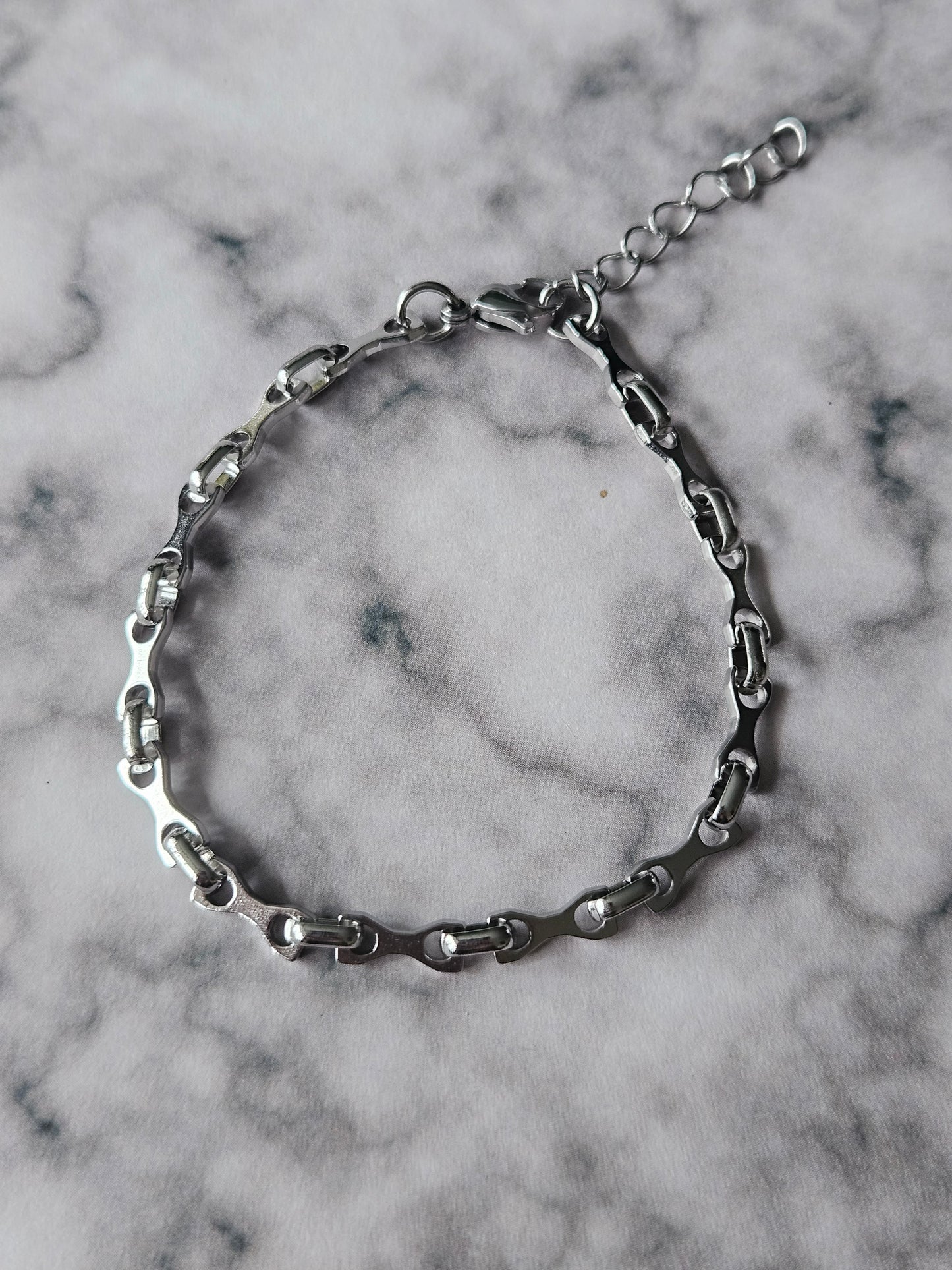 Bike Chain Bracelet | Gothic Stainless Steel Bracelet | Alternative Biker Jewellery | Adjustable Chain Bracelet