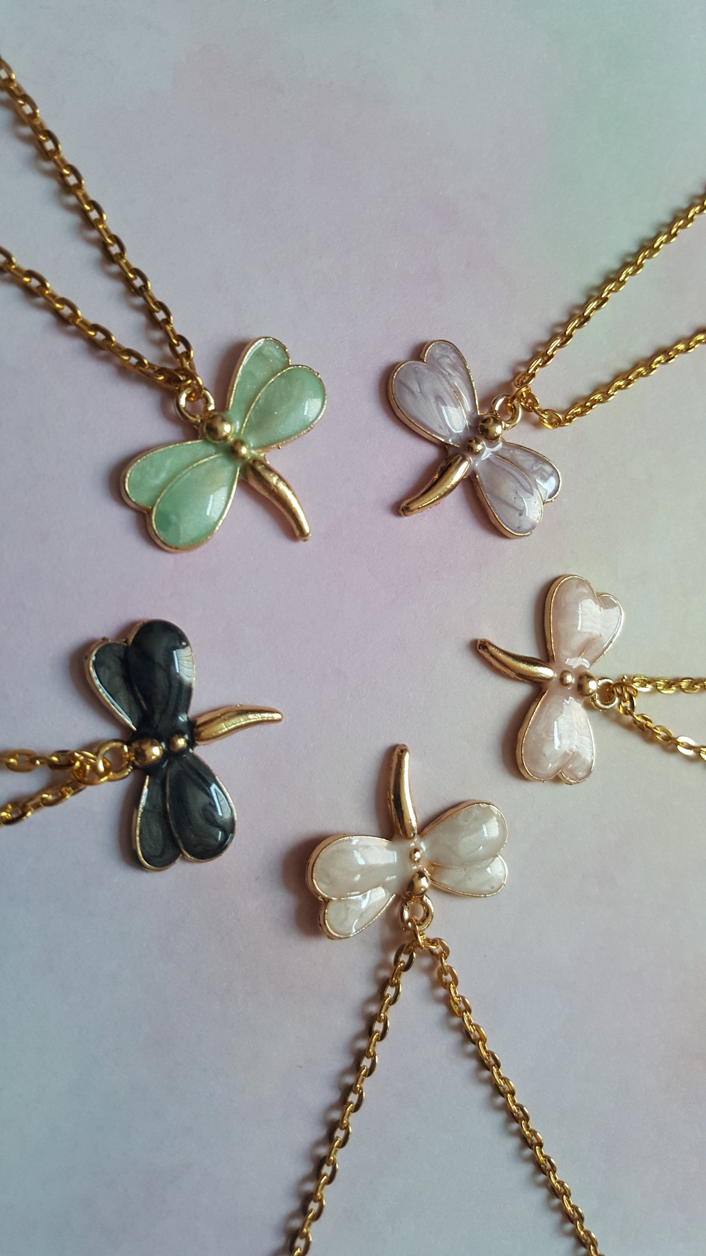 Dragonfly Necklace | Enamel Gold Plated Pendant Necklace | 16 Inch Chain | Cute Nature Jewelry Gift