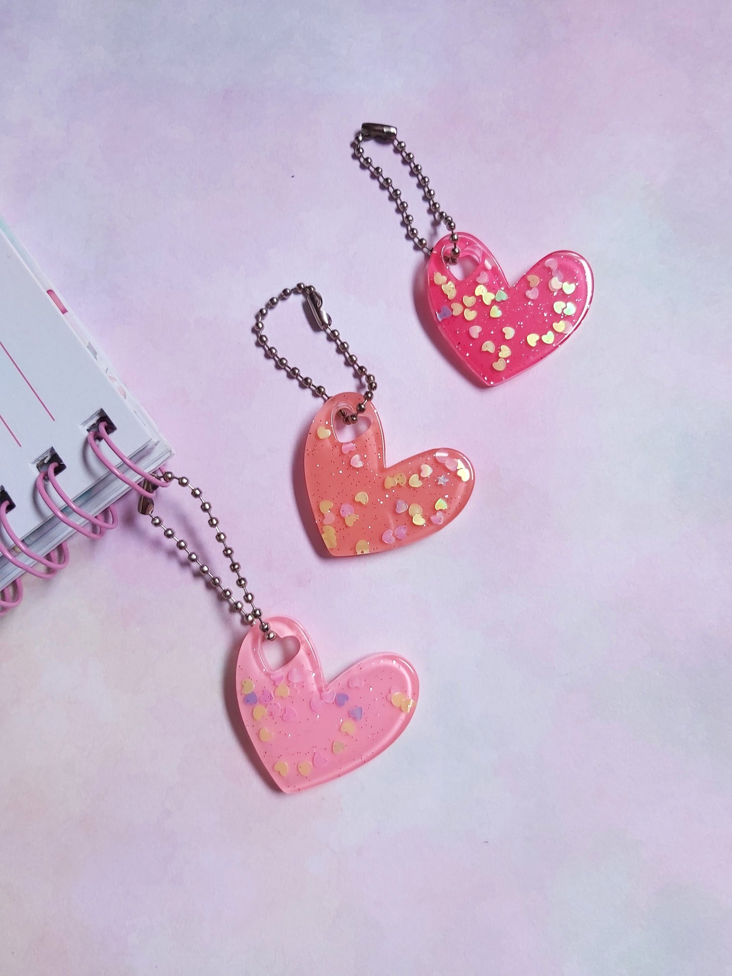 Glitter Heart Planner Charm - Pink
