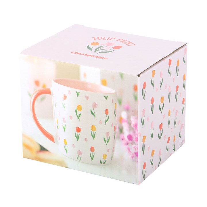 Tulip Ceramic Mug | Floral Coffee & Tea Mug | 350ml Everyday Cup | Gift for Mum