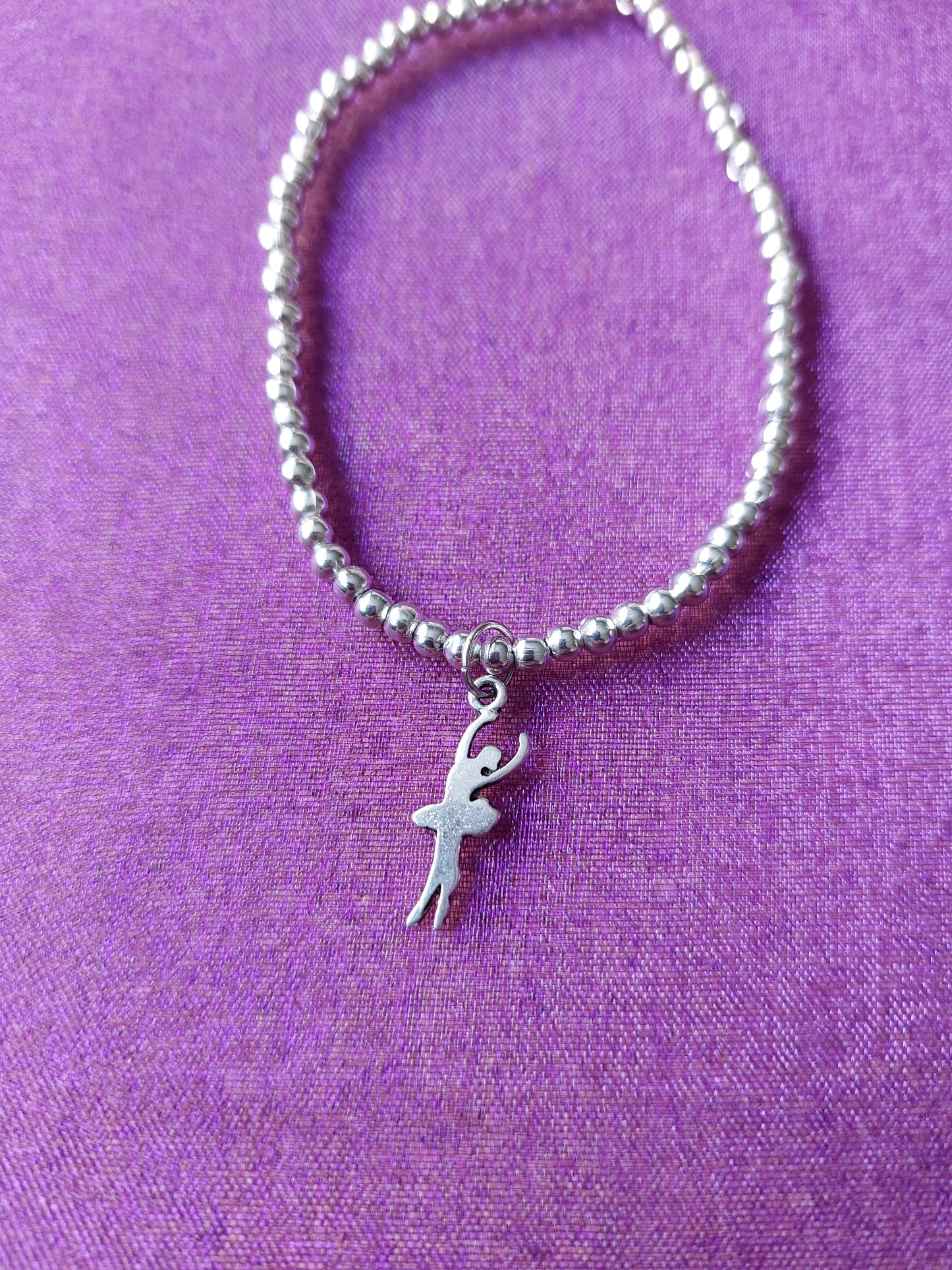 Ballerina Charm Bracelet | Beaded Elastic Jewellery | Cute Dance & Ballet Statement Accessory