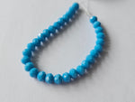 faceted glass beads - 6mm x 4mm - rondelle - bright blue 