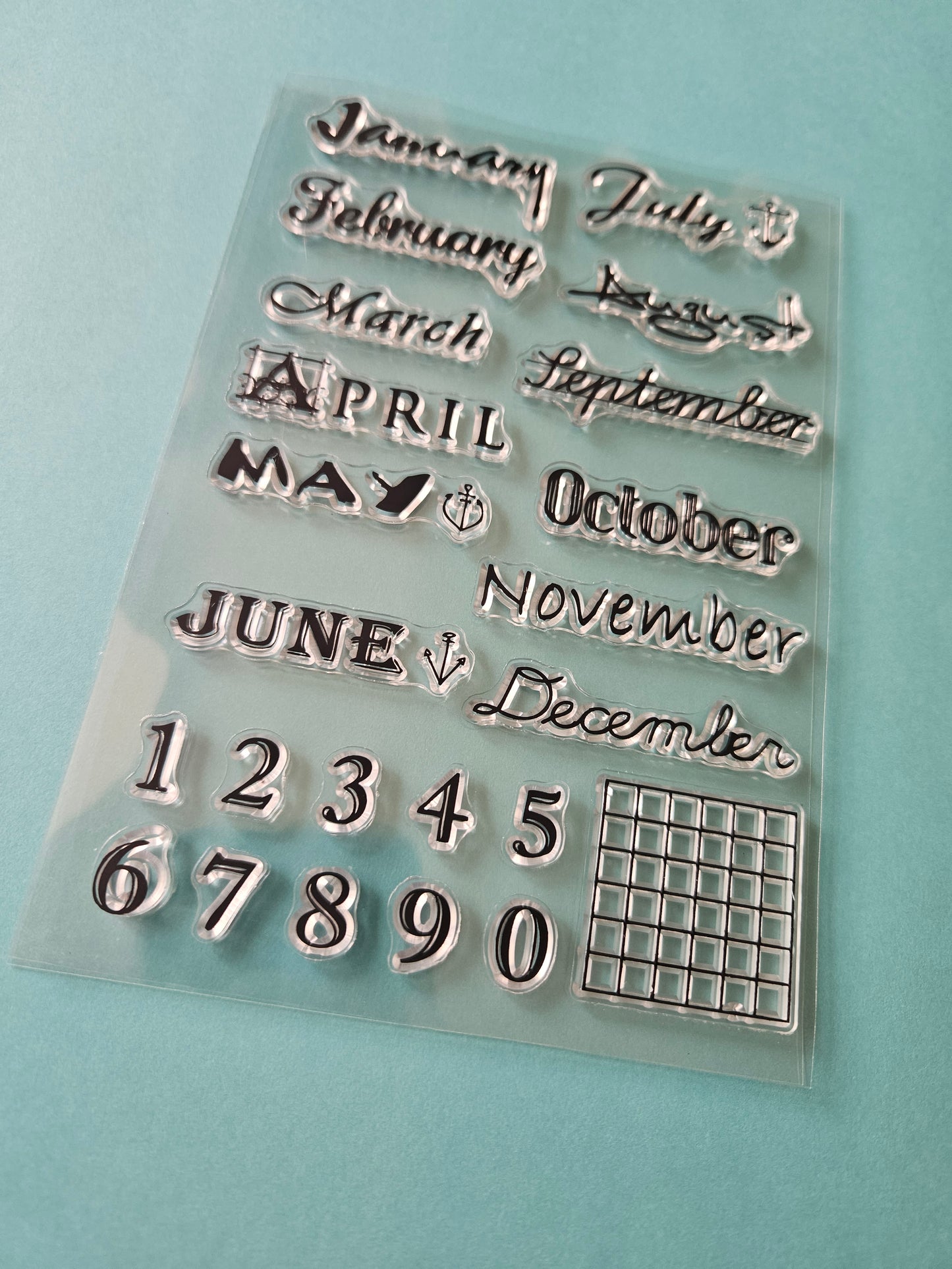 clear silicone stamp sheet - calendar days
