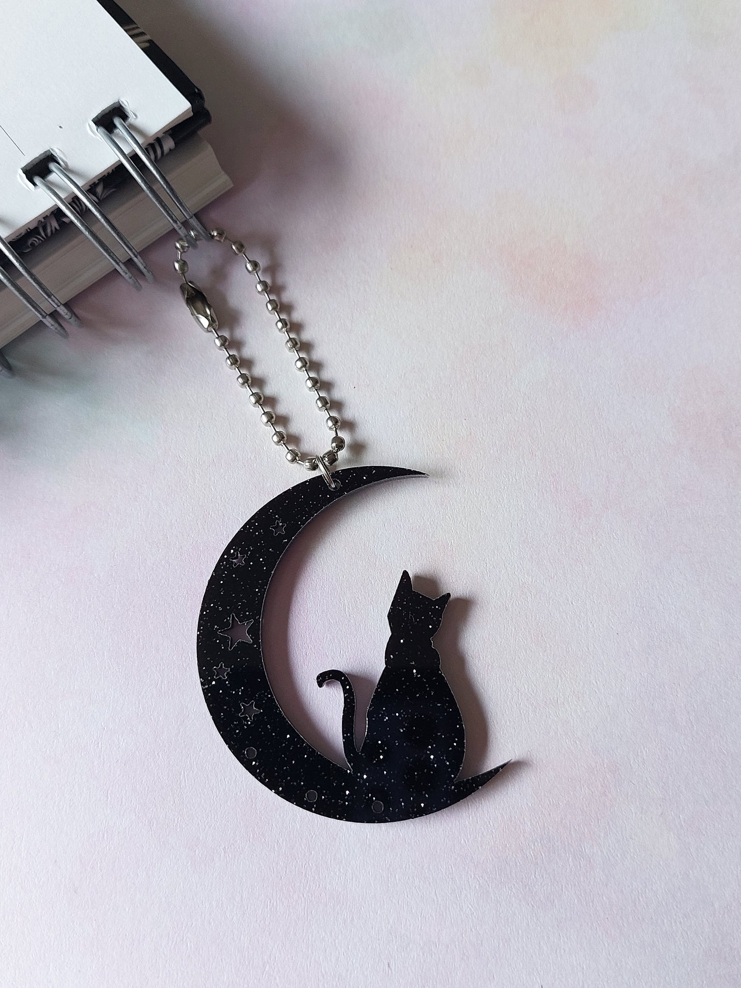 Black Cat On Moon Planner Charm