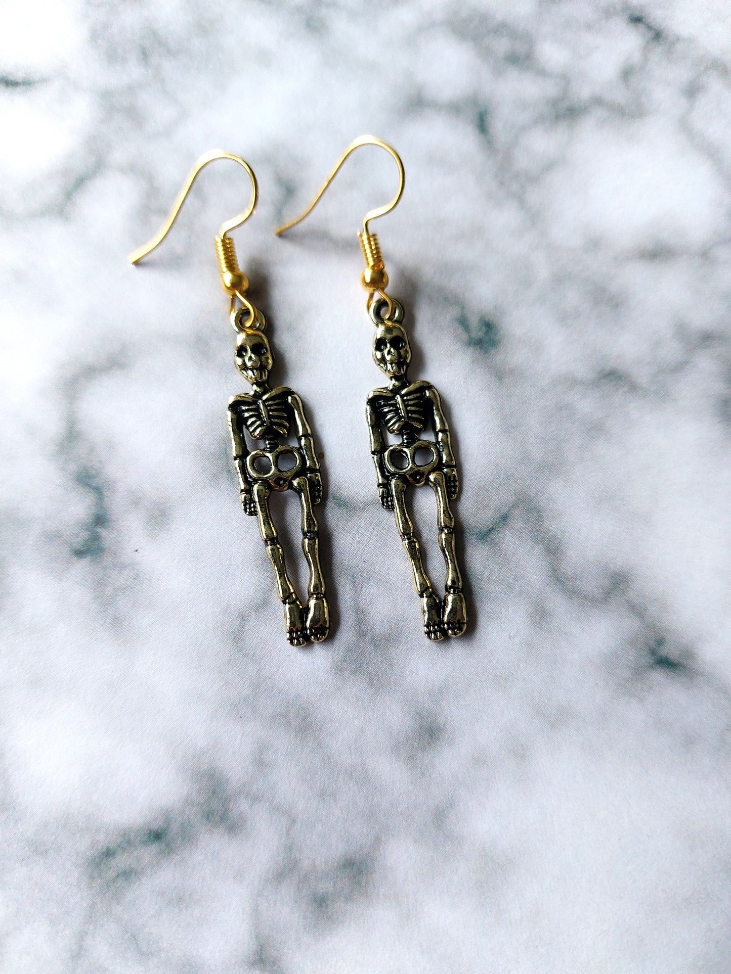 skeleton earrings (gold plated)