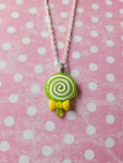 swirl lollipop necklace - green 