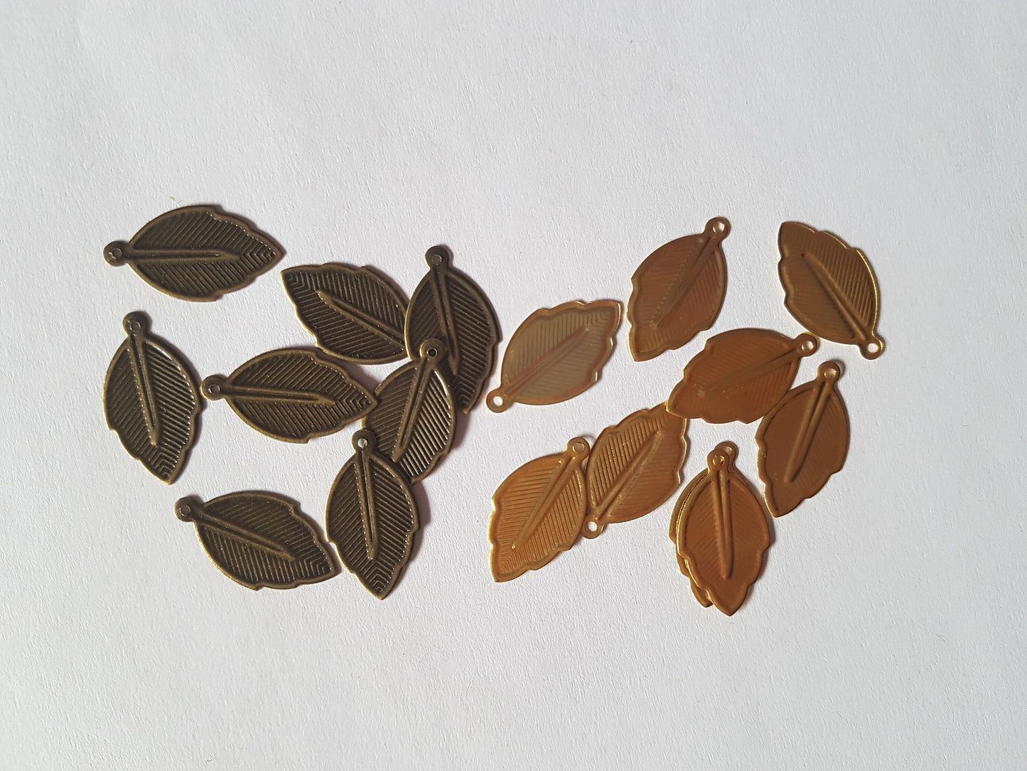 50 x Iron Leaf Charms | 24mm × 13mm Jewellery Making Pendants for Bracelets, Necklaces & Craft Projects