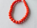 faceted glass beads - 6mm x 4mm - rondelle - orange 