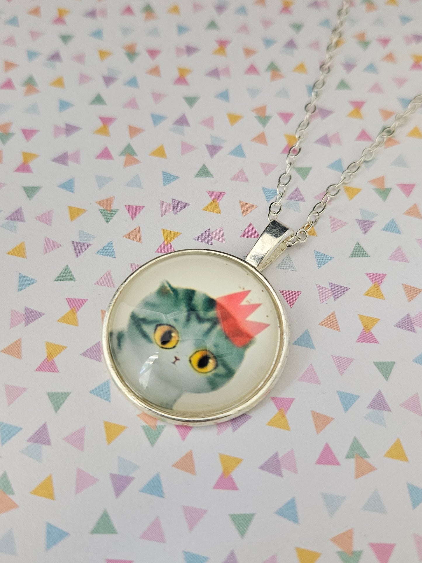 party kitten dome necklace