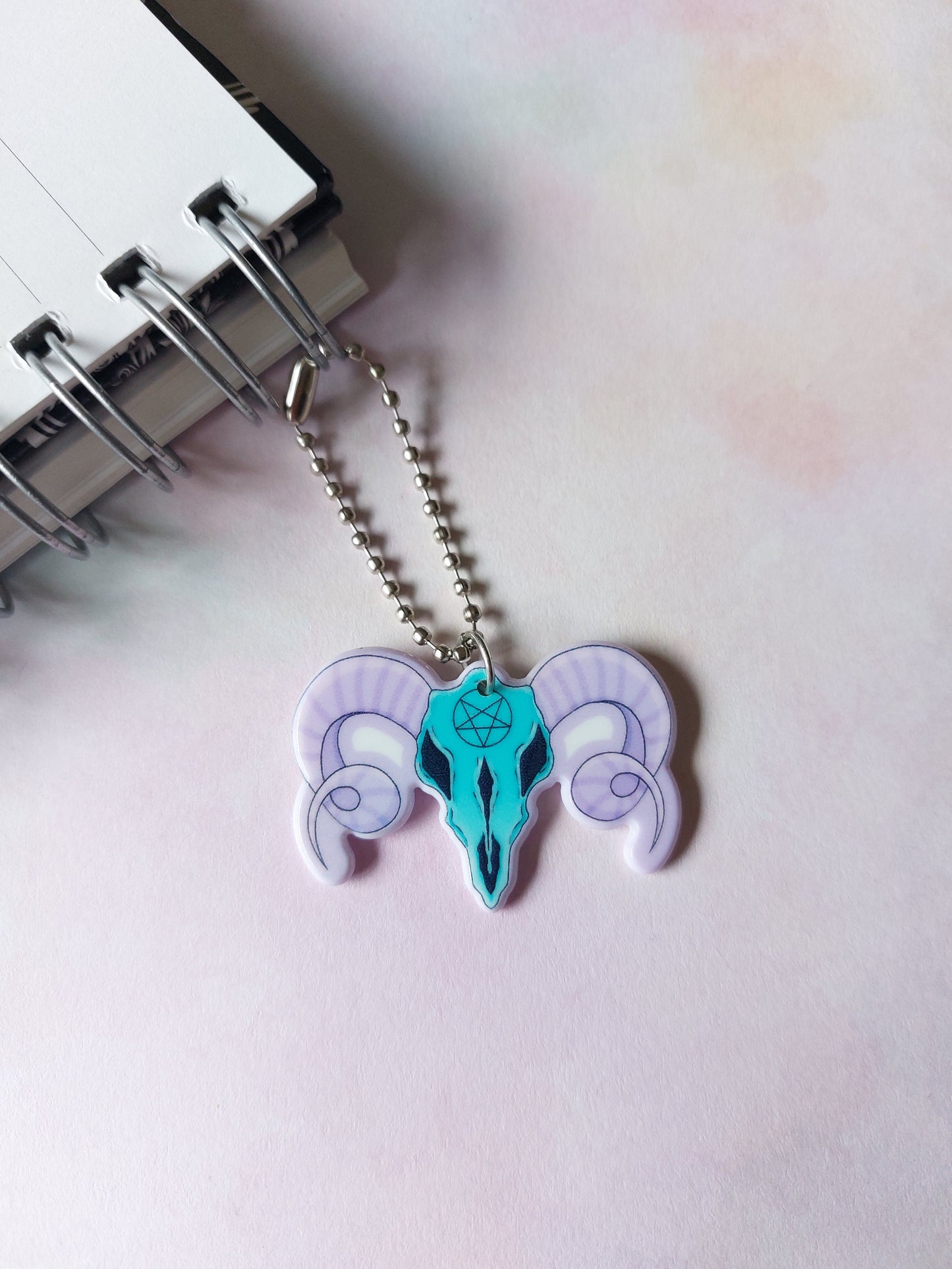pastel rams skull planner charm