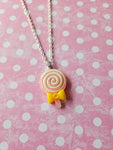 swirl lollipop necklace - pink 