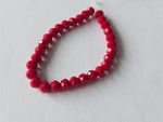 faceted glass beads - 6mm x 4mm - rondelle - red