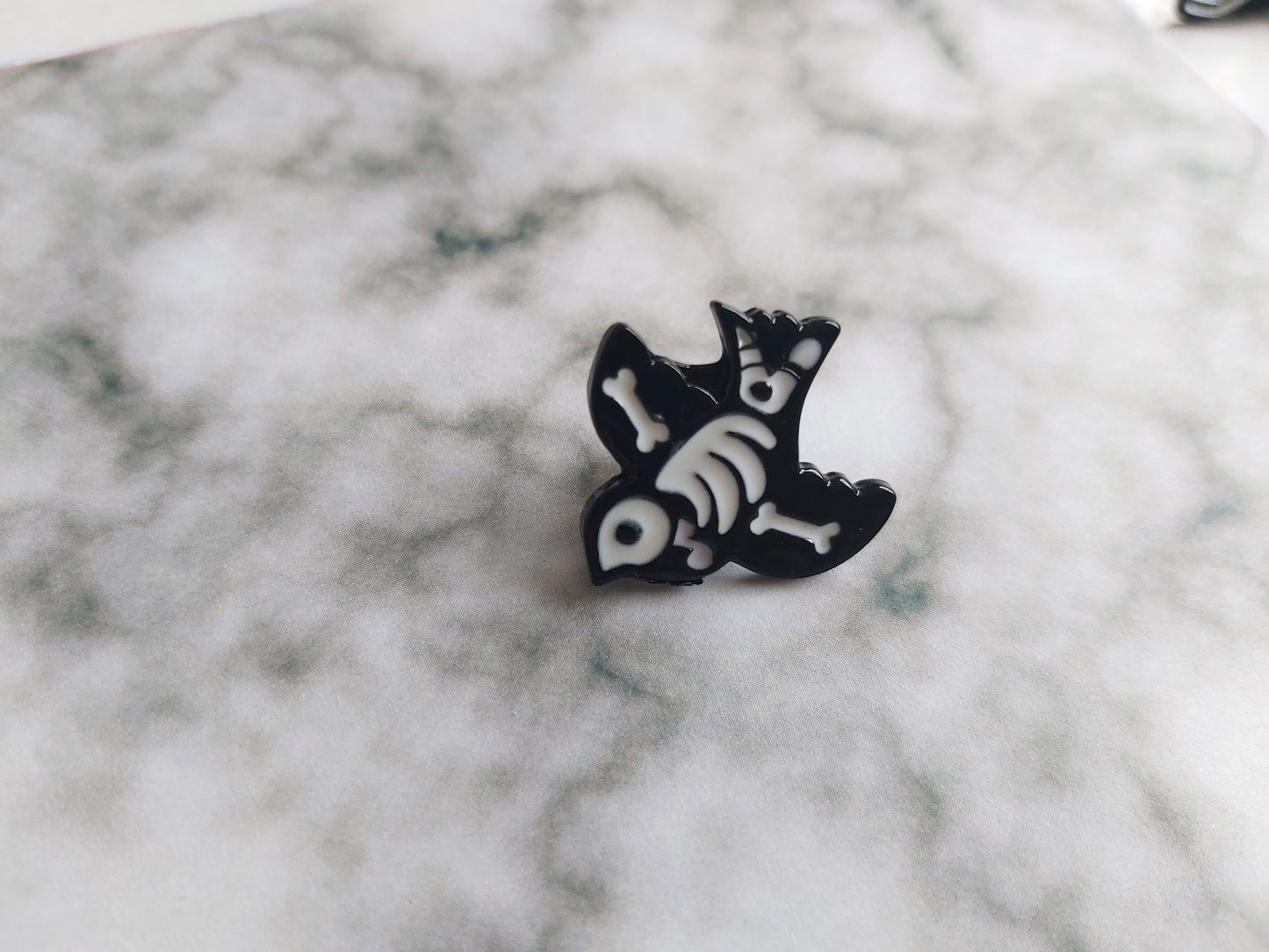 Enamel Pin Badge - Skeleton Bird