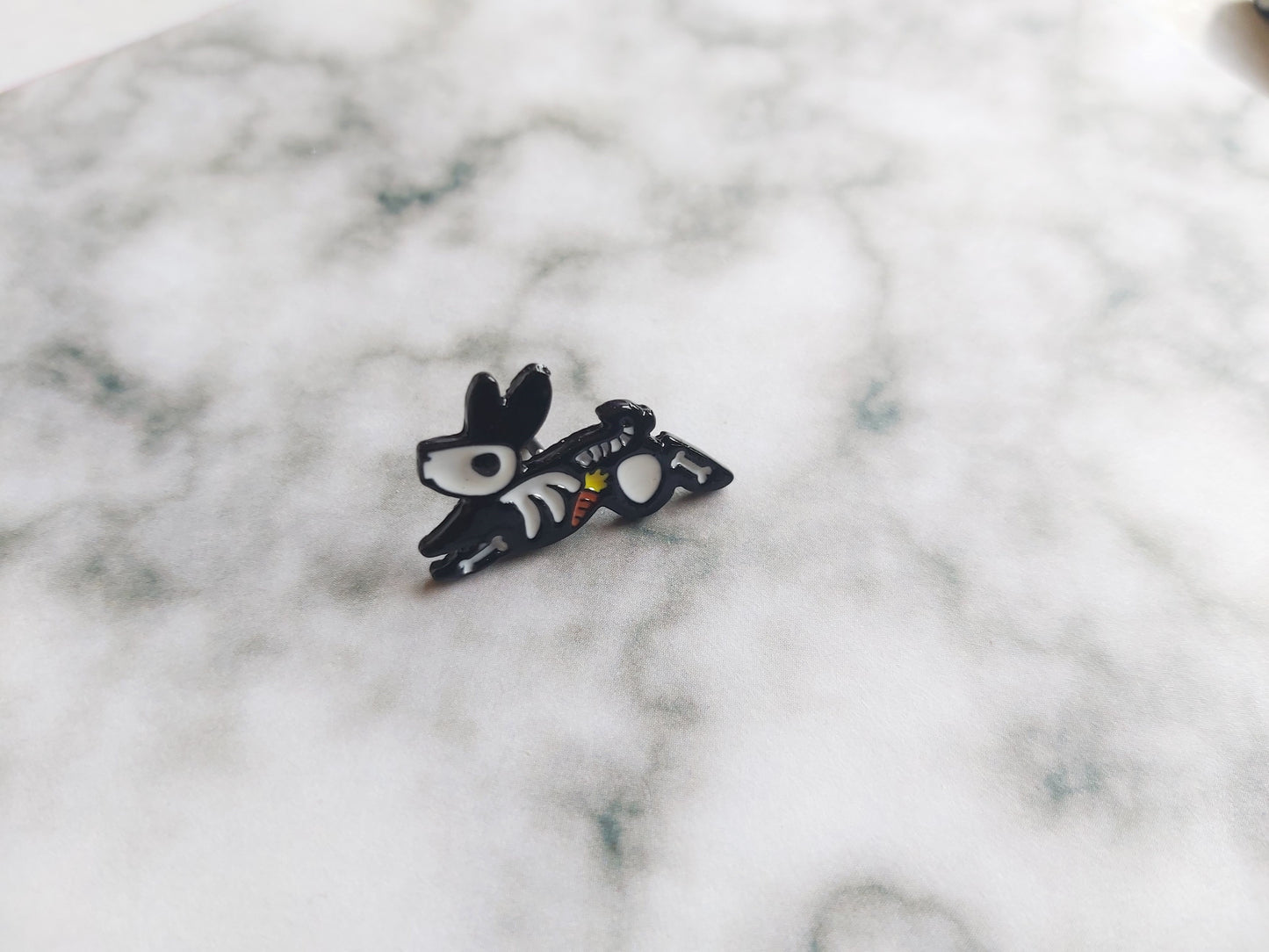 Enamel Pin Badge - Skeleton Rabbit