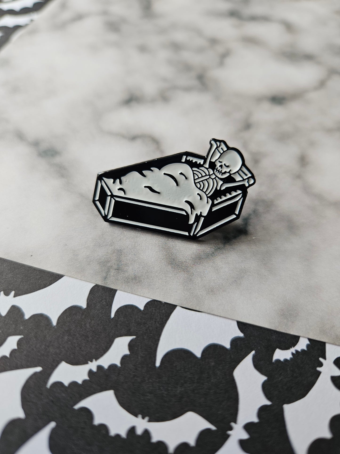Enamel Pin Badge - Sleeping Skeleton