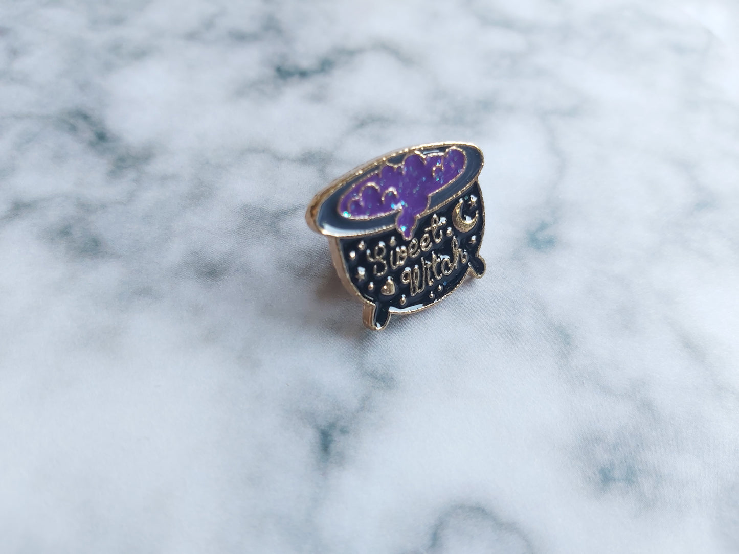 Enamel Pin Badge - "Sweet Witch" Glitter Cauldron