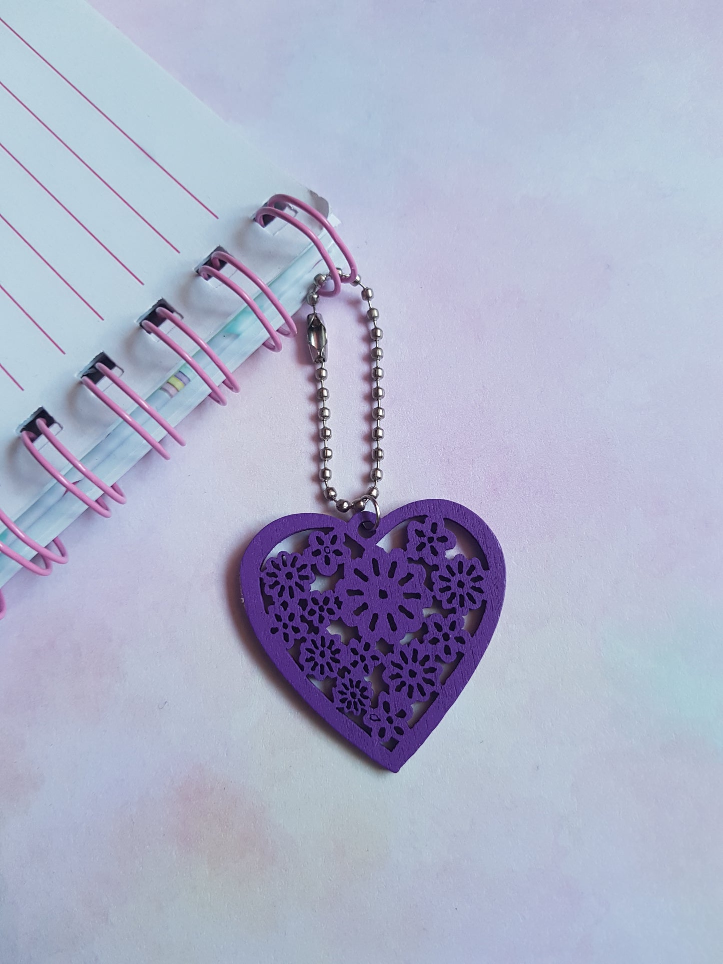 Purple Filigree Heart Planner Charm