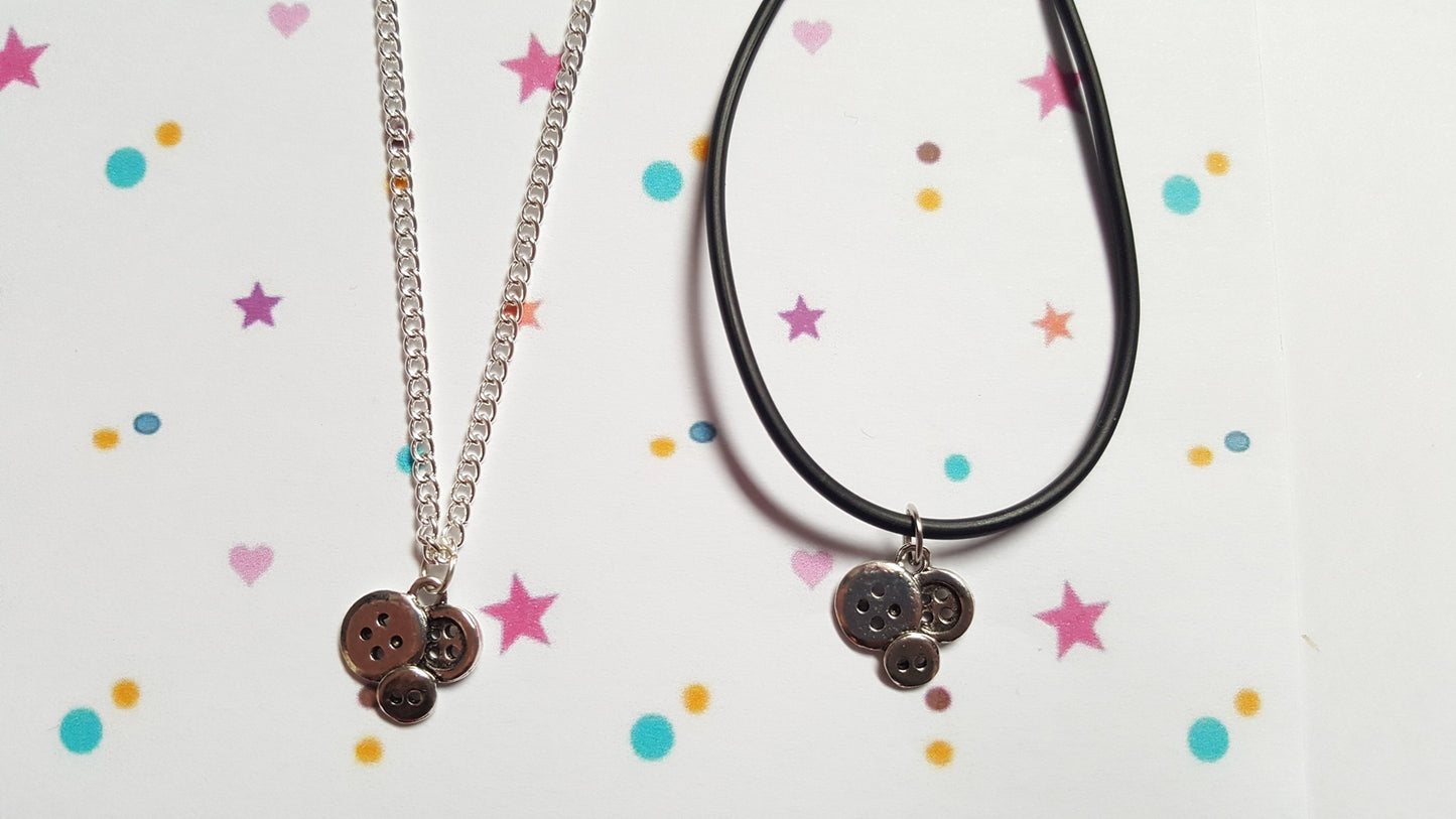 button cluster necklaces