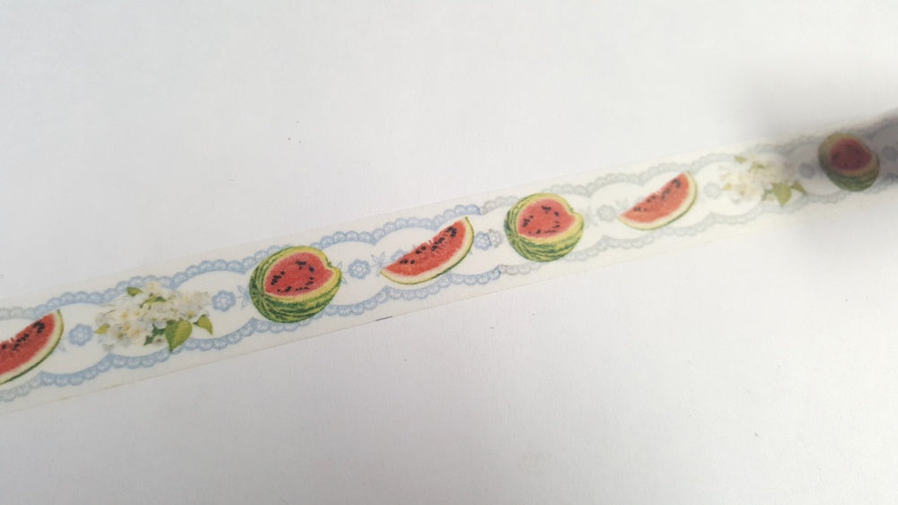 1 x 10m Roll Adhesive Craft Washi Tape - 15mm - Watermelon