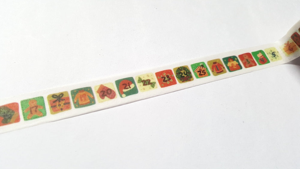 christmas advent washi tape