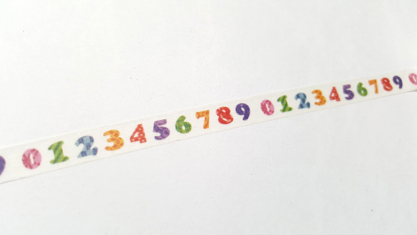 numbers washi tape