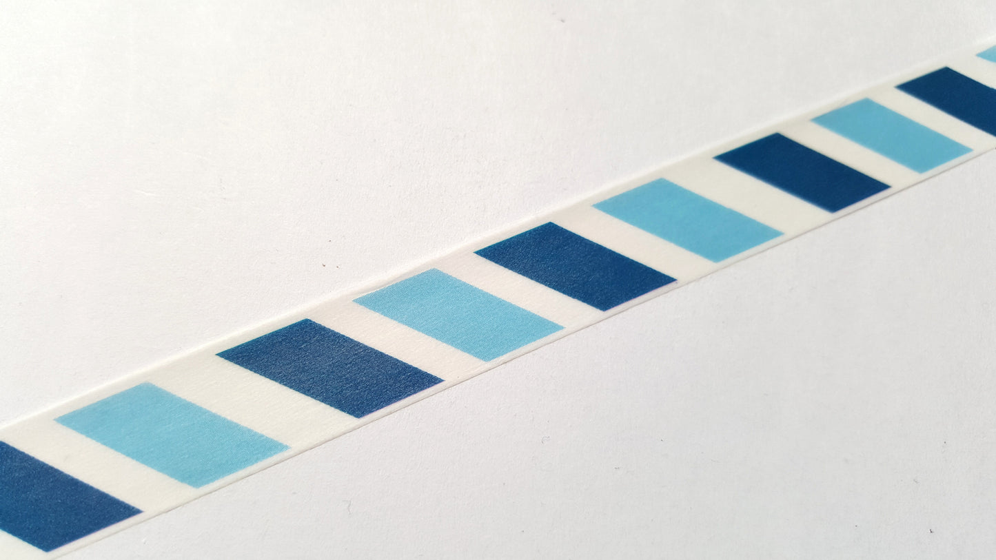 striped blue washi tape - blue