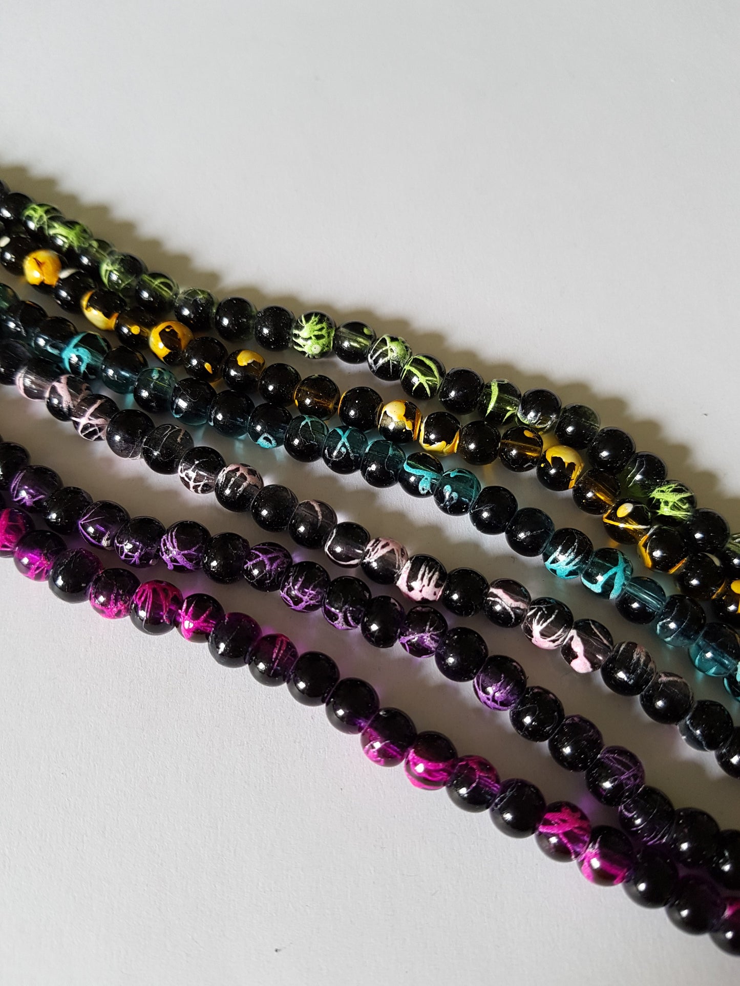 6mm black drawbench glass beads