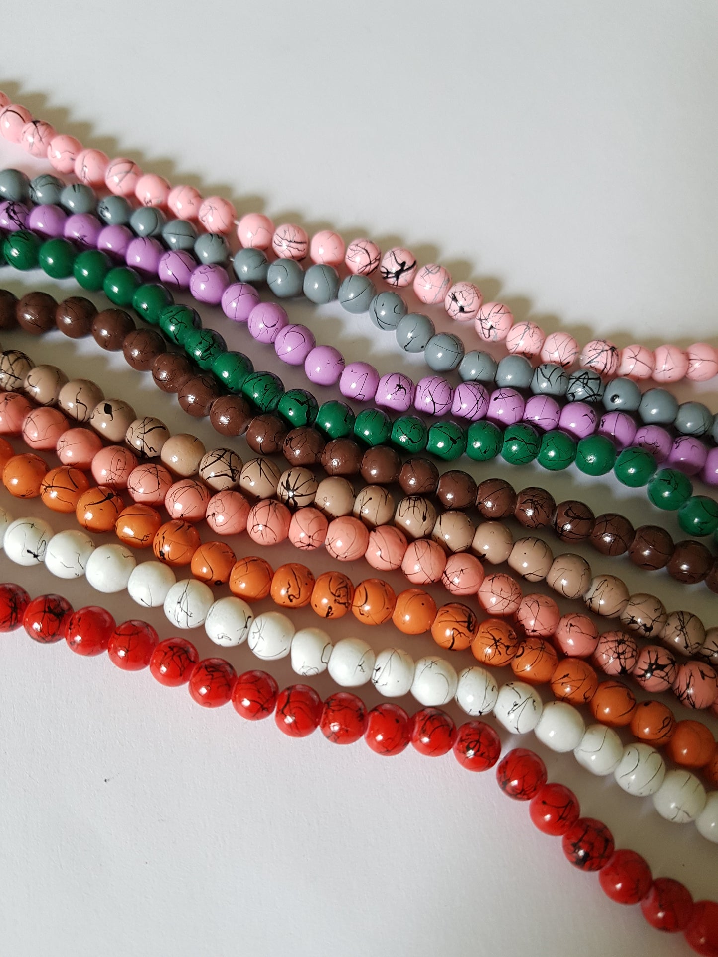 50 Glass Drawbench Beads | 6mm Round Beads with 1.5mm Hole | Jewellery Making & Craft Supplies