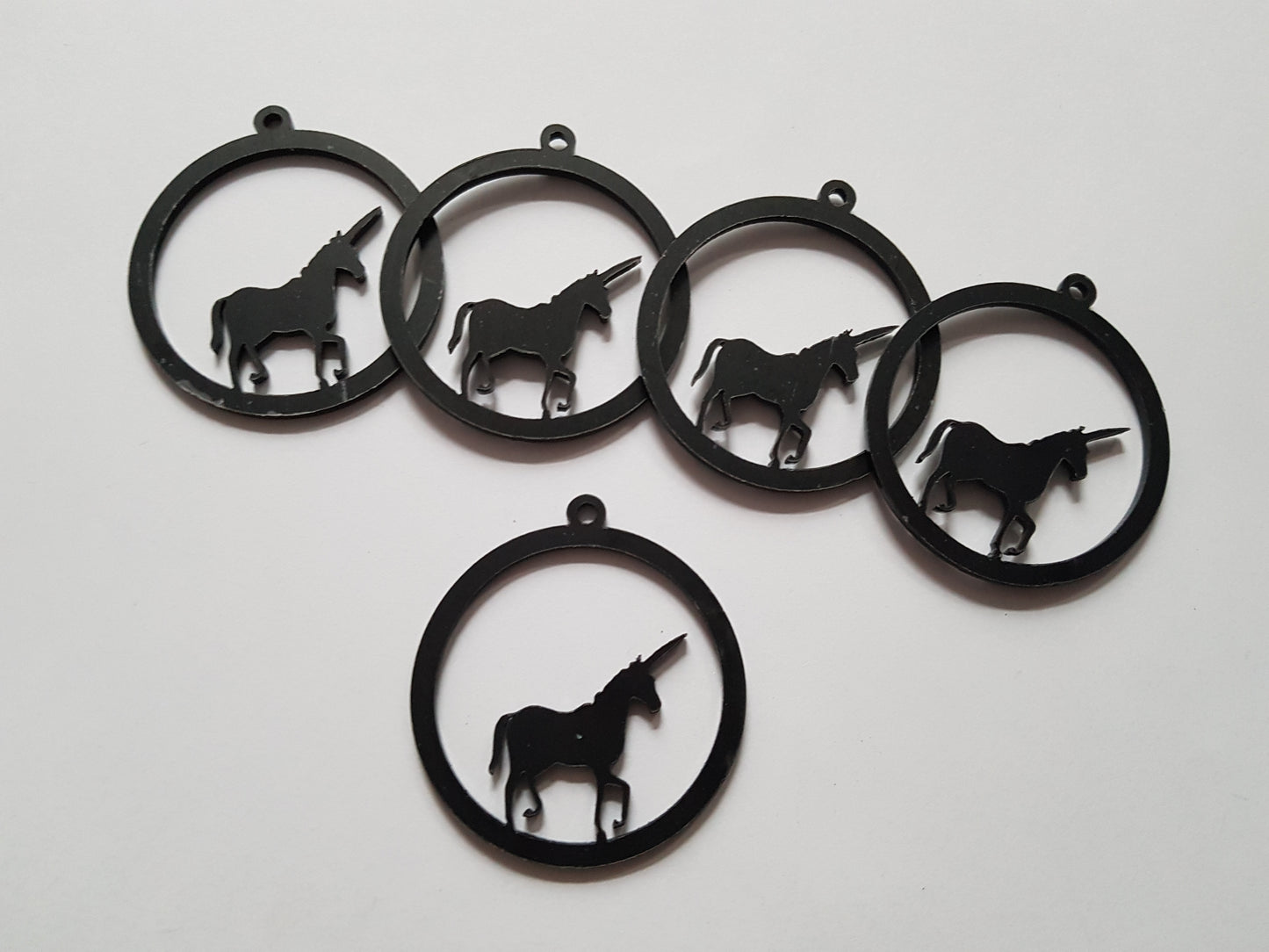 1 x Acrylic Open Bezel Pendant - Resin Crafts - 50mm - Unicorn