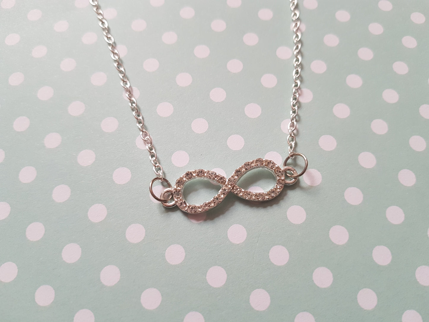 rhinestone infinity link necklace