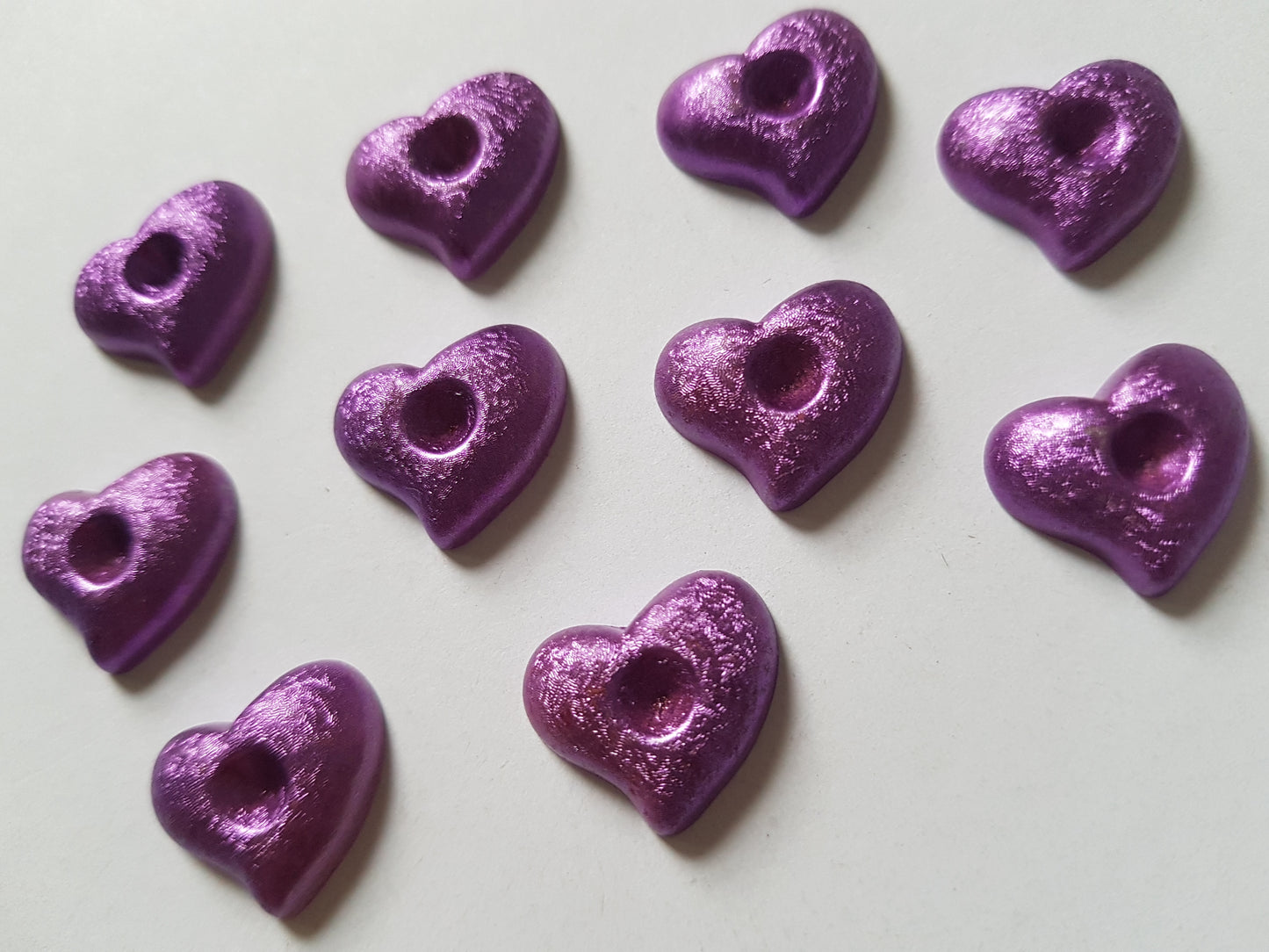 10 x Purple Heart Acrylic Flatback Cabochons | 16mm DIY Crafts, Jewellery, Scrapbooking & Embellishments