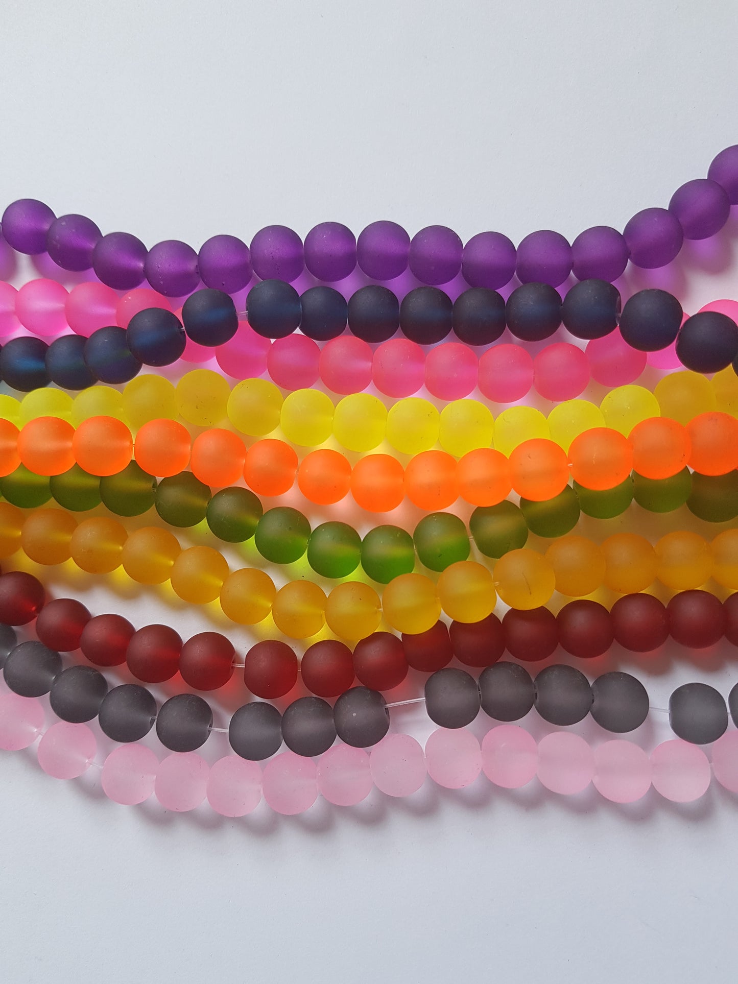 10mm frosted glass beads