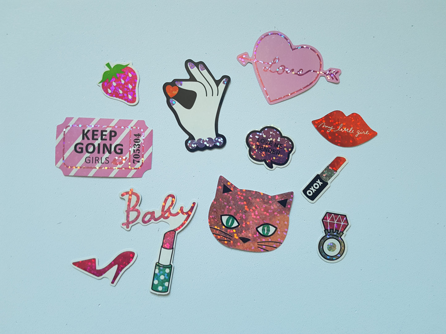 girls night holographic stickers