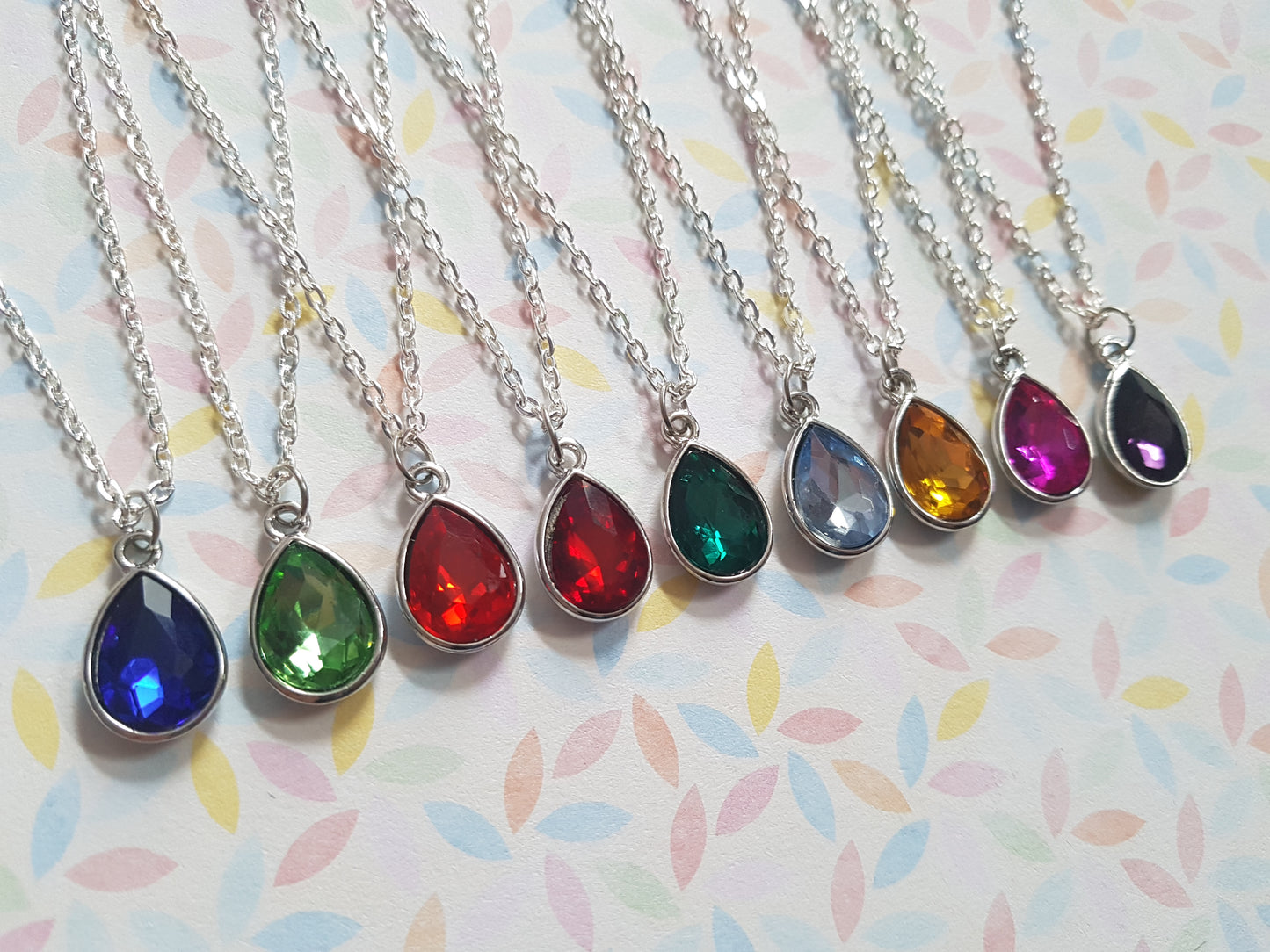 faceted glass drop necklaces