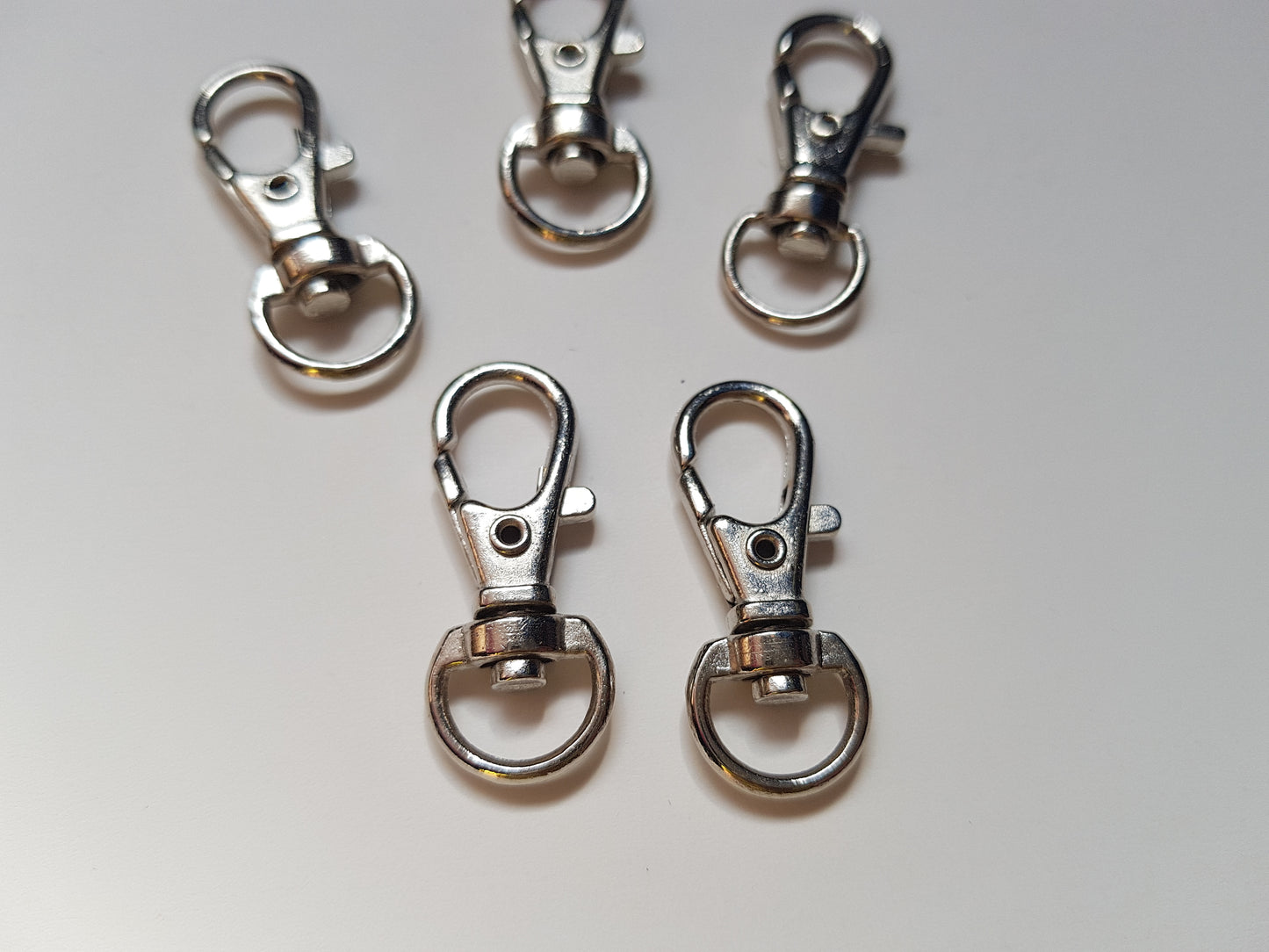 5 x Silver Tone Iron Swivel Clasp Fasteners | 32.5mm Jewellery Clips for Keychains, Bags, Lanyards & DIY Craft Projects