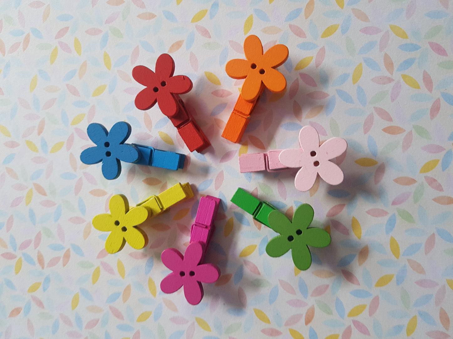flower button memo peg clips
