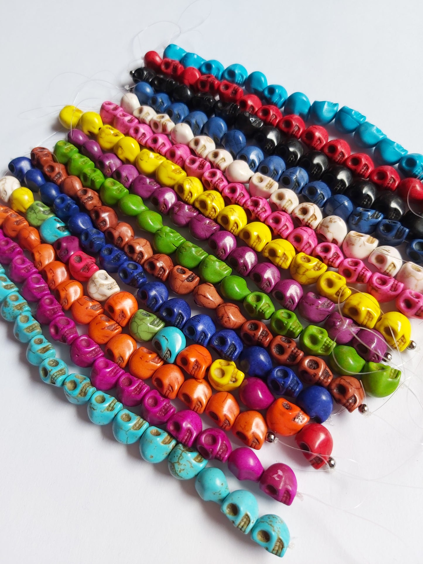 15 x 9mm Dyed Turquoise Skull Beads | Gemstone Beads for Jewellery Making, Bracelets & DIY Crafts