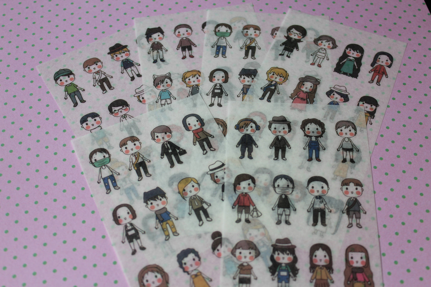 cartoon people stickers set
