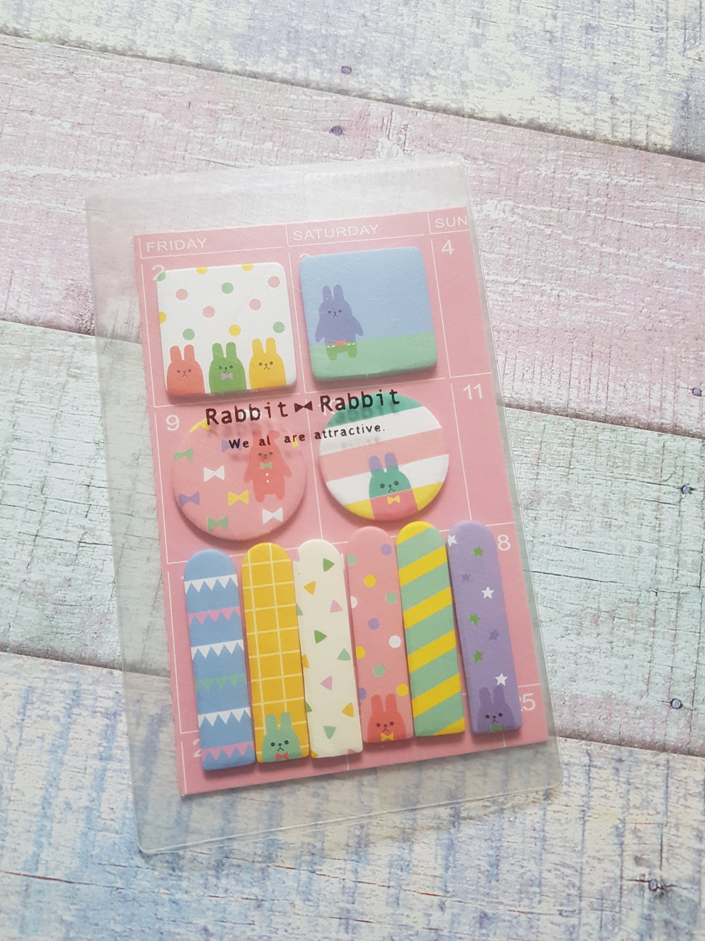 sticky memo tabs set - rabbits