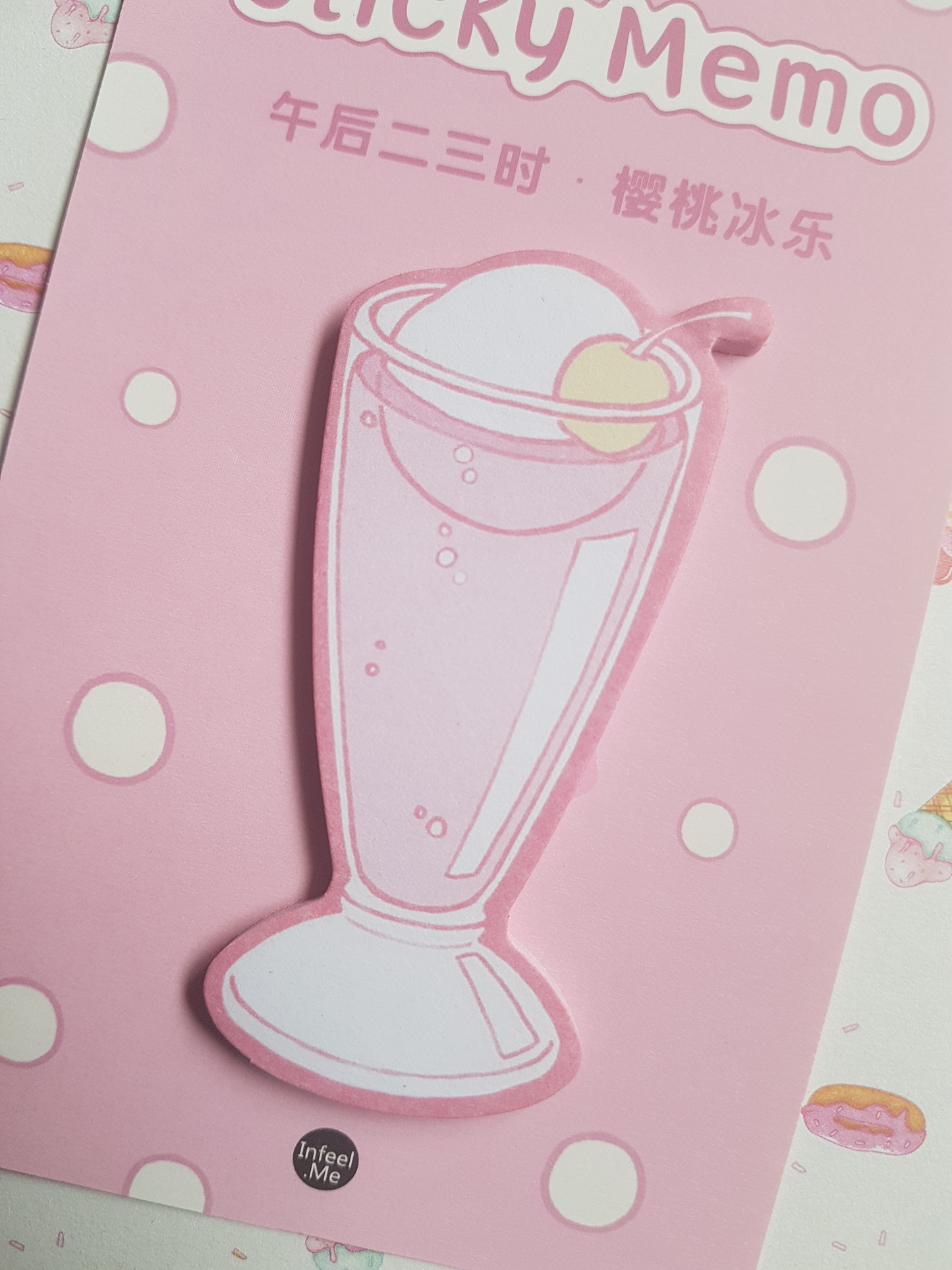 strawberry milkshake sticky notes pad