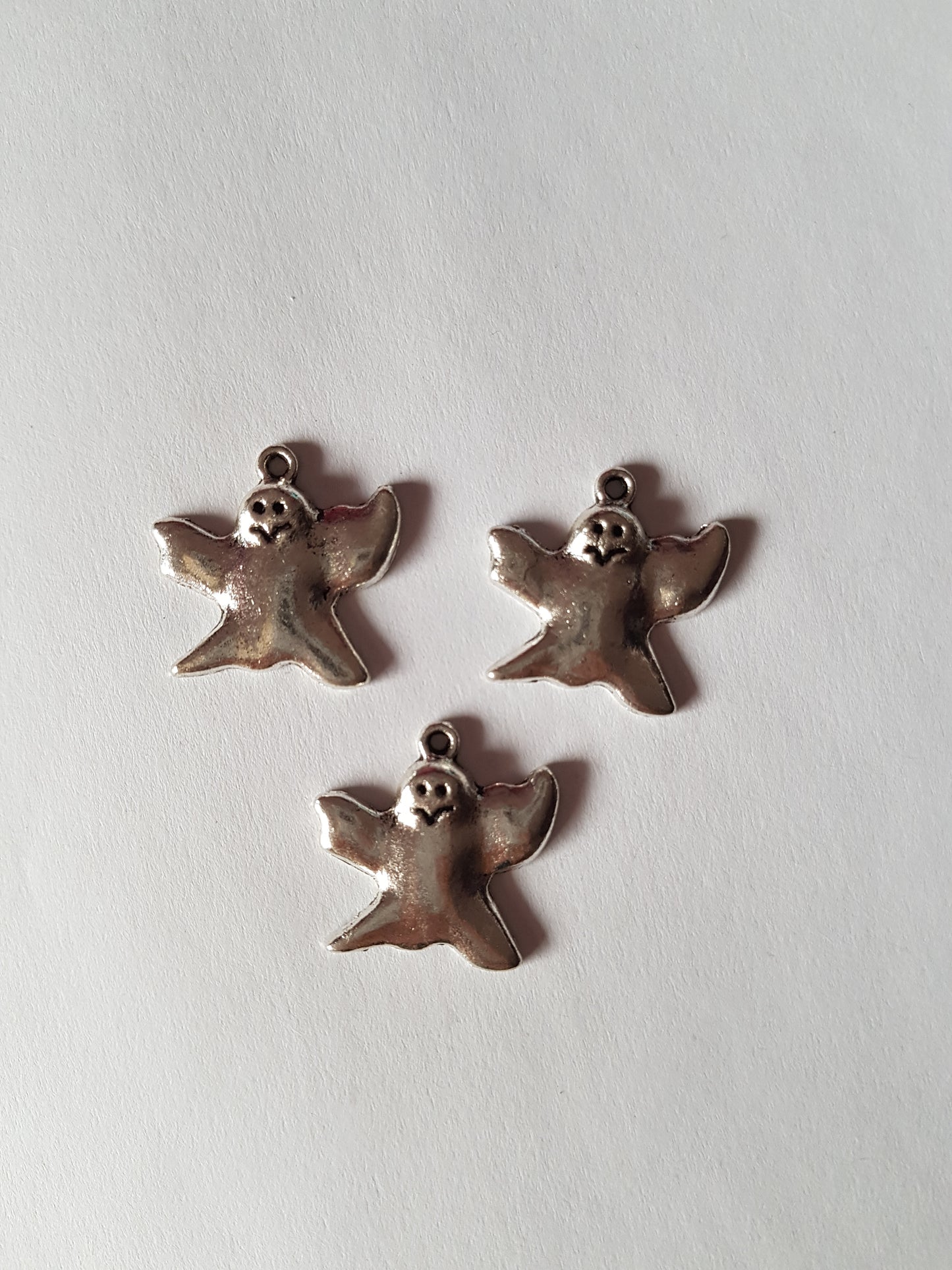 24mm silver plated ghost pendants