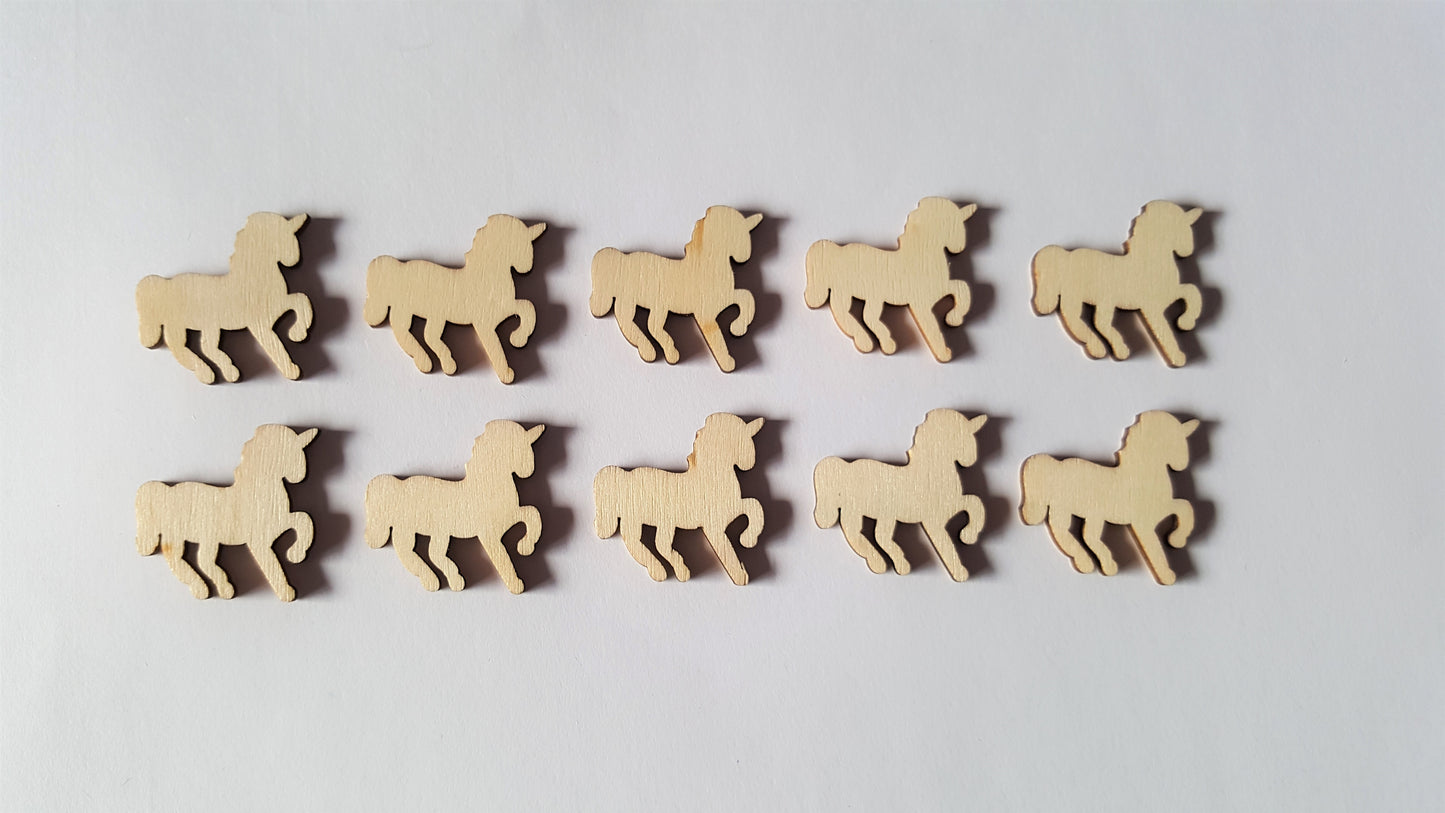 10 x 30mm Mini Unicorn Plywood Blank Shapes | DIY Crafts, Painting, Scrapbooking & Decorations