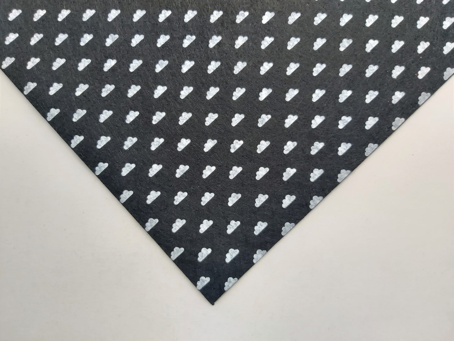 1 x Black Cloud Print Felt Sheet | 12" Polyester Felt Fabric for Sewing, Crafts & DIY Projects
