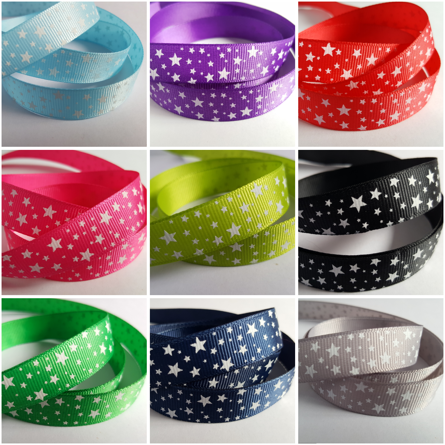 3m Stars Grosgrain Ribbon | 16mm Wide Printed Ribbon for DIY Crafts, Gift Wrapping, Hair Bows & Handmade Projects
