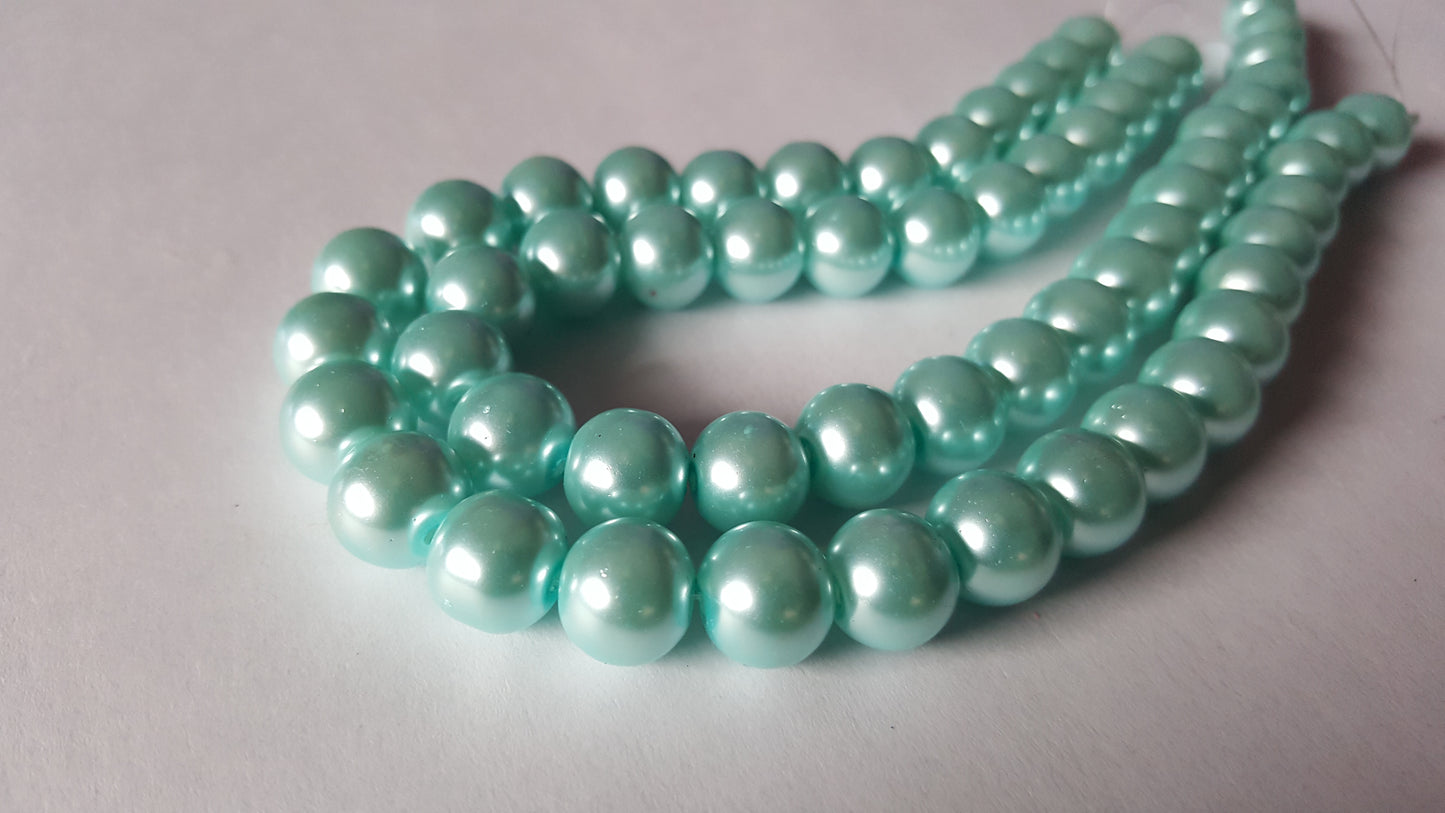 30 x 10mm Glass Pearl Round Beads | Jewellery Making Beads for Bracelets, Necklaces & DIY Crafts