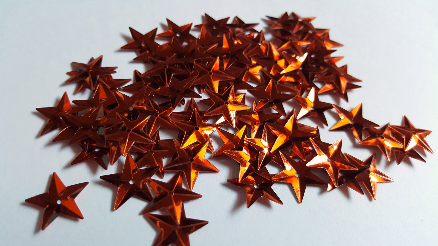 50 x Metallic Star Sequins | 15mm PVC Craft Embellishments for Sewing, Scrapbooking & Decorations