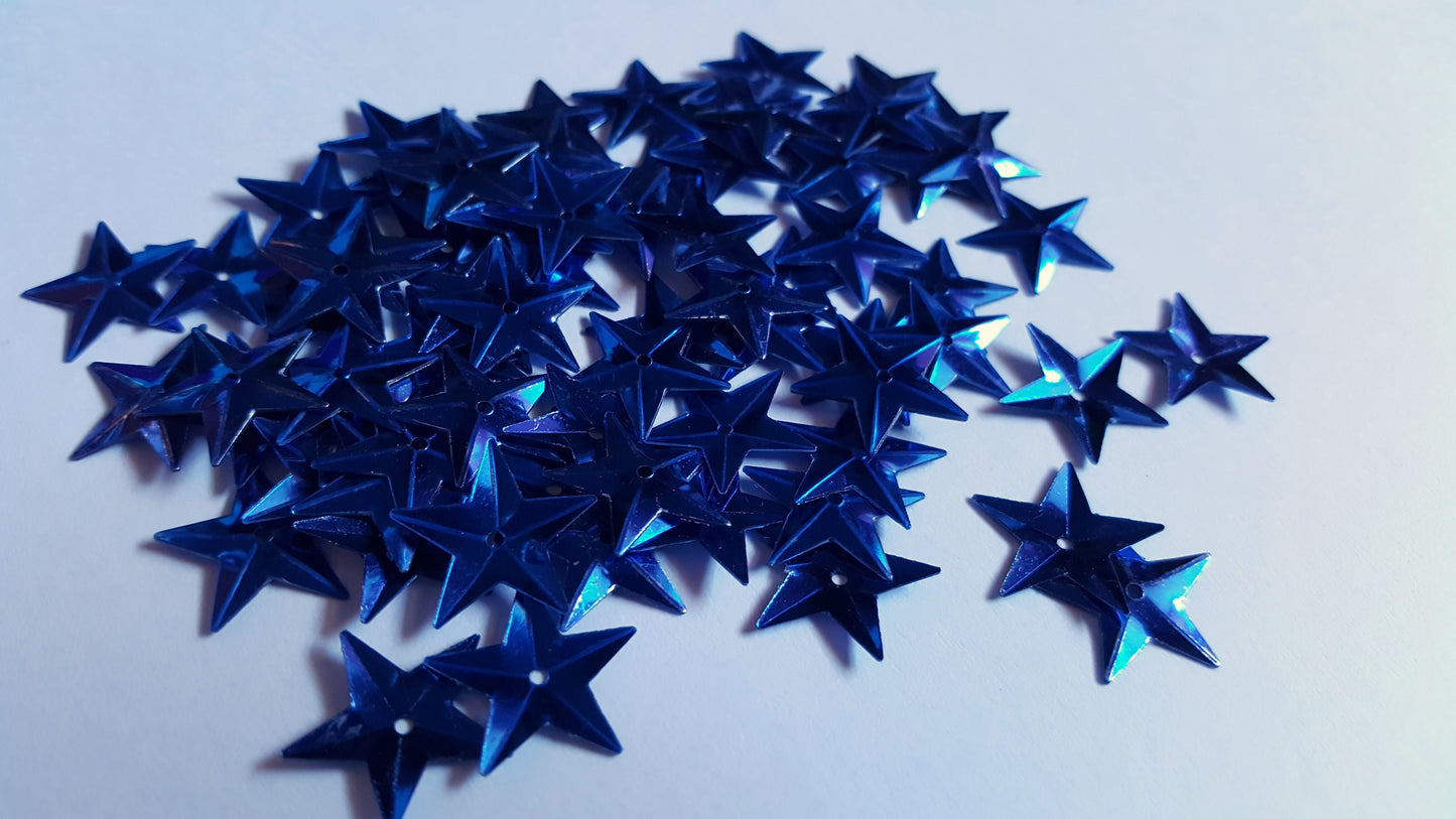 50 x Metallic Star Sequins | 15mm PVC Craft Embellishments for Sewing, Scrapbooking & Decorations