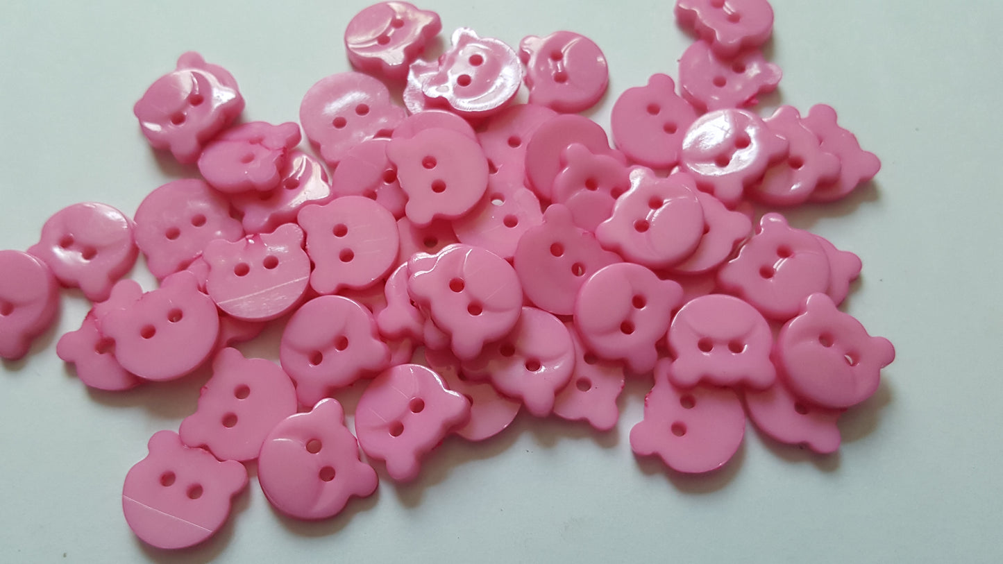 20 x Bear Buttons | 2-Hole Acrylic Buttons for Sewing, DIY Crafts, Scrapbooking, Kids Clothing & Handmade Projects