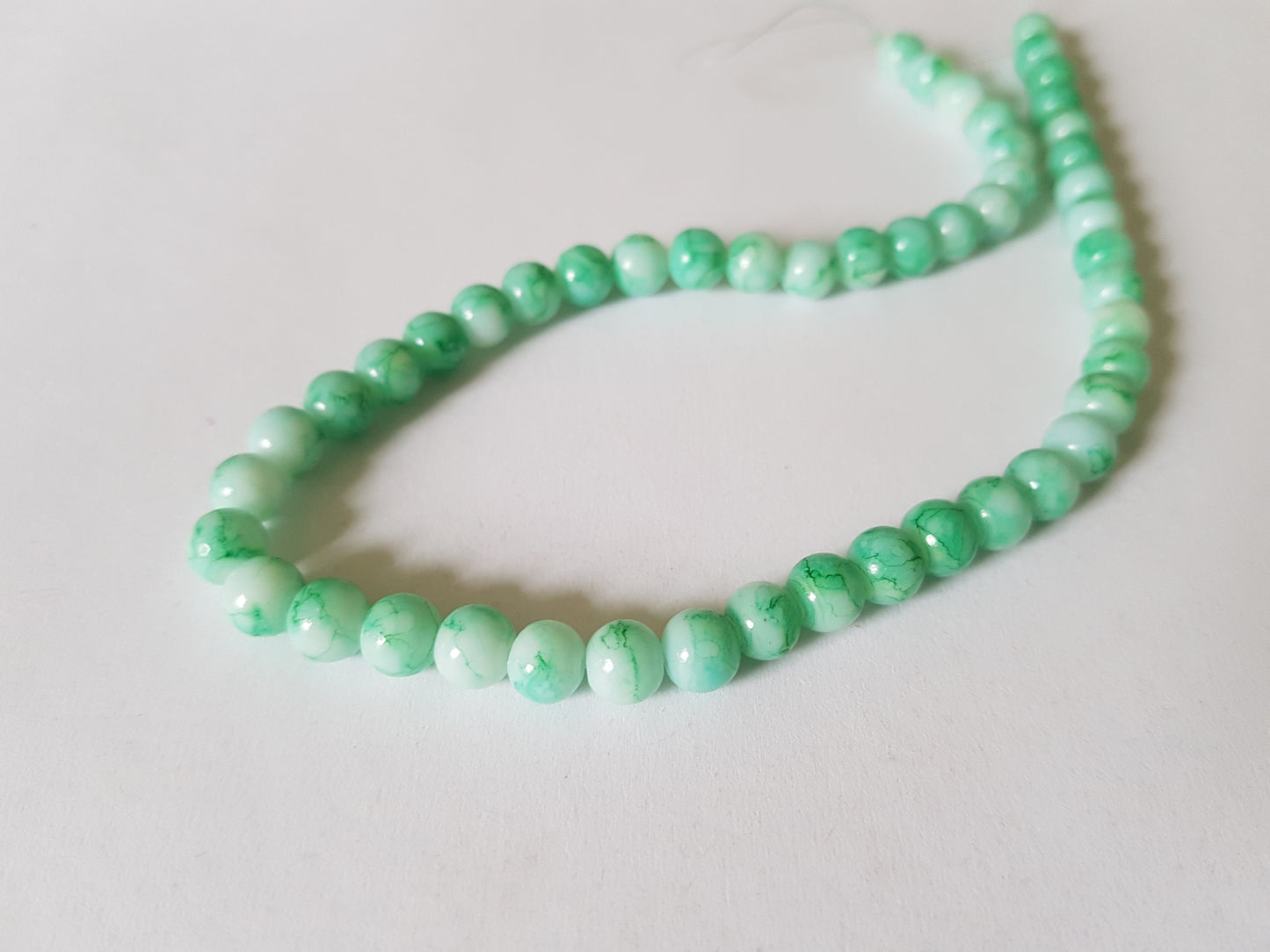 50 x 6mm Mottled Effect Glass Round Beads | Jewellery Making Beads for Bracelets, Necklaces & DIY Crafts