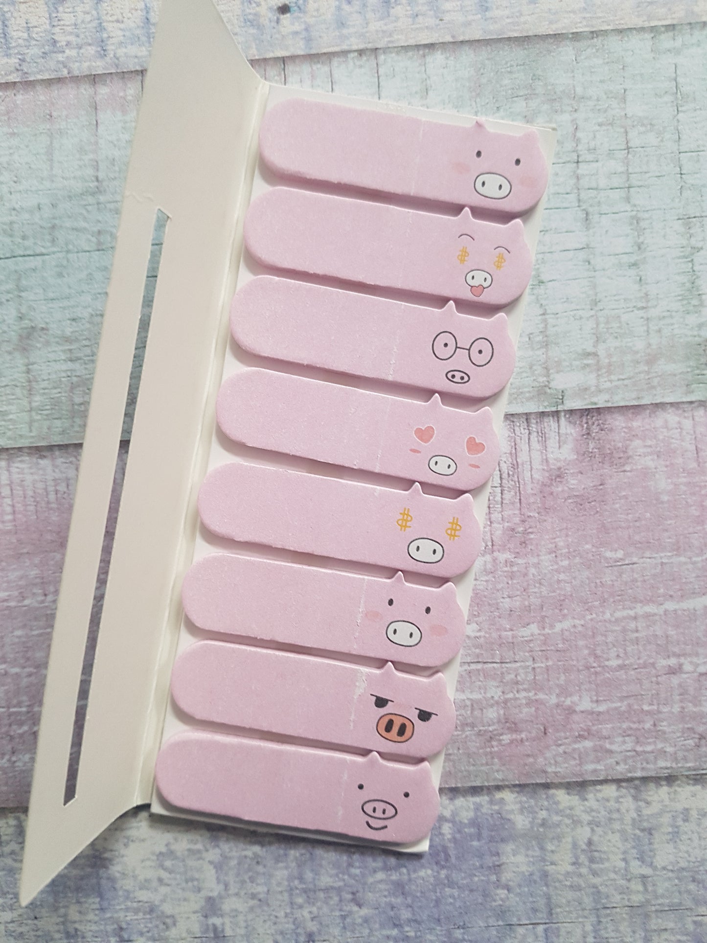 pigs sticky memo tabs - blue